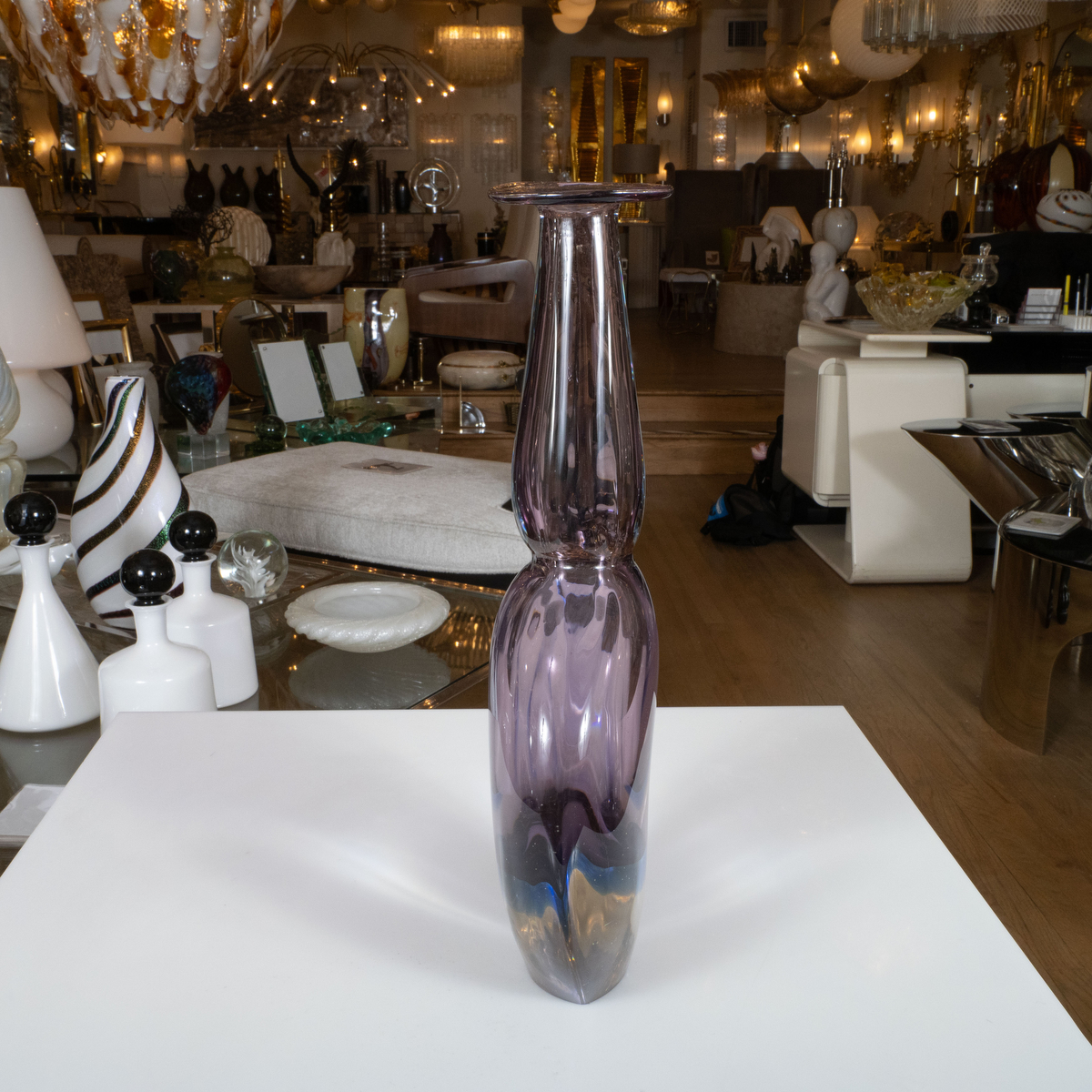 Clear bottleneck Murano glass vase Vases John Salibello